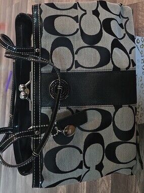 2012 Coach Signature Striped Satchel